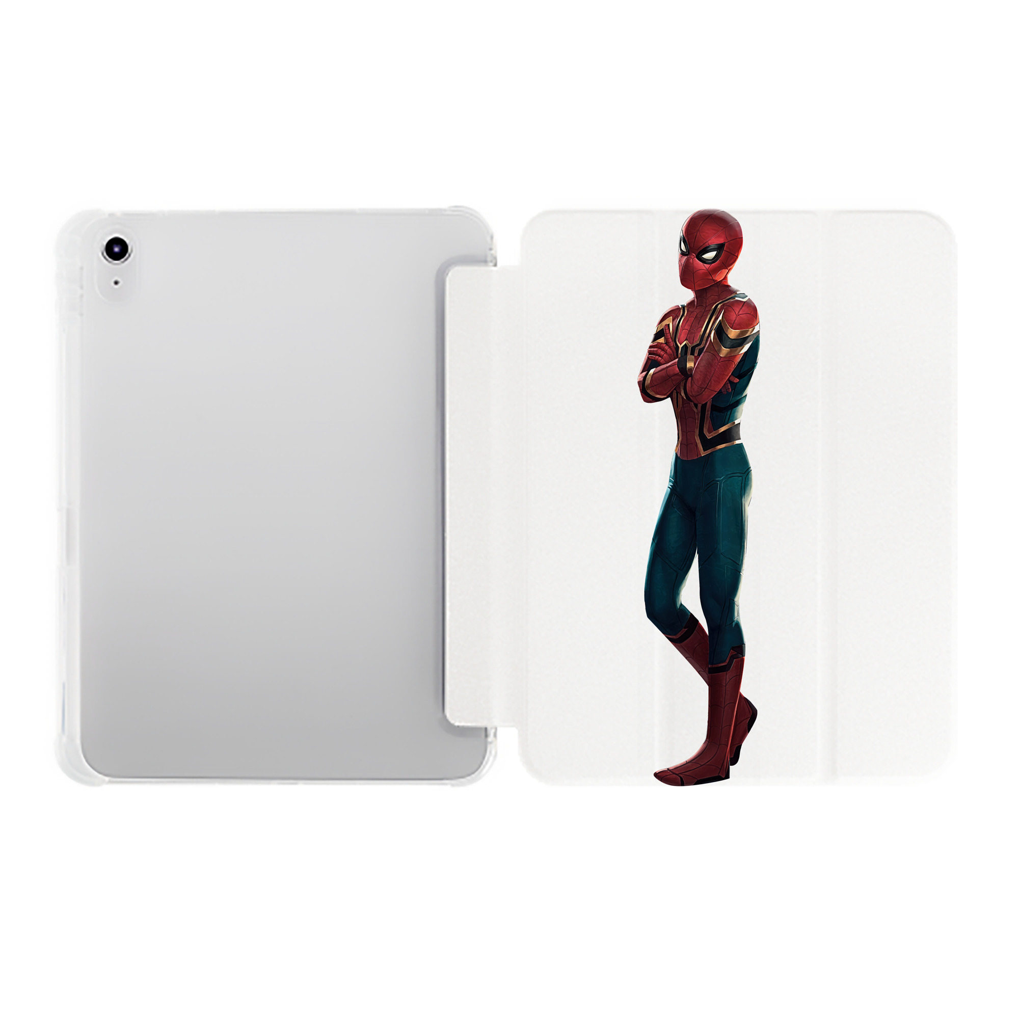 （画像用） Spider Man スパイダーマン IPad ケース ペン収納付き 三つ折りスタンド PUレザー×シリコン 対応機種9.5/10.5/10.9インチ